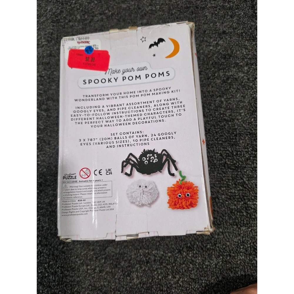 Professor Puzzle Make Your Own Spooky Pom Poms Halloween Craft Kit 6 Characters